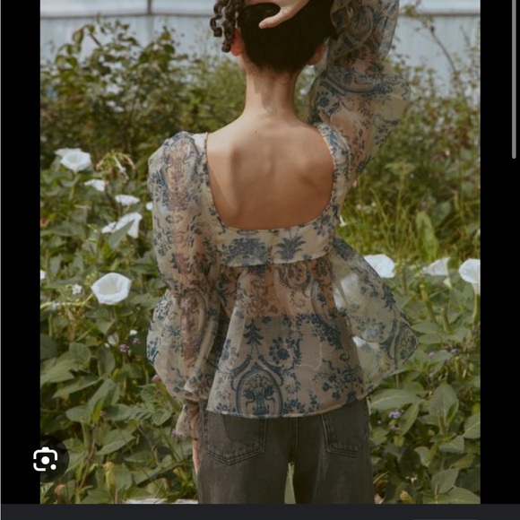 UO Lost In Thought Toile Babydoll Blouse - Picture 3 of 5